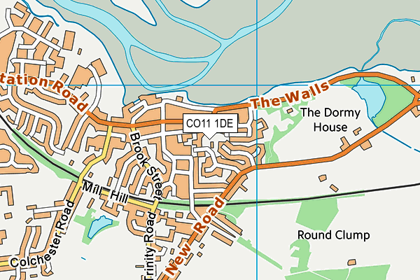 CO11 1DE map - OS VectorMap District (Ordnance Survey)