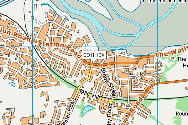 CO11 1DX map - OS VectorMap District (Ordnance Survey)