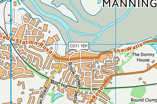 CO11 1EH map - OS VectorMap District (Ordnance Survey)