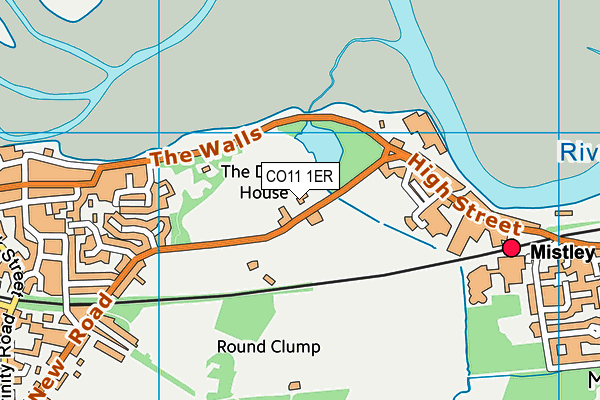 Mistley Cricket Club map (CO11 1ER) - OS VectorMap District (Ordnance Survey)