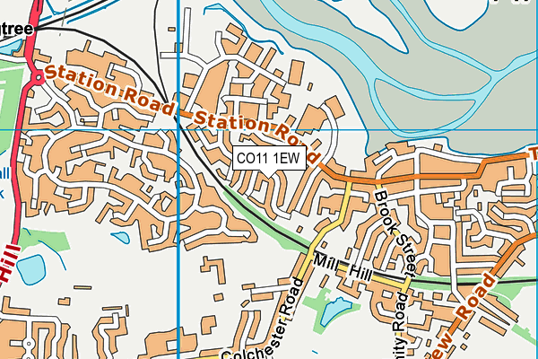 CO11 1EW map - OS VectorMap District (Ordnance Survey)