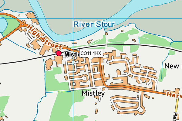 CO11 1HX map - OS VectorMap District (Ordnance Survey)