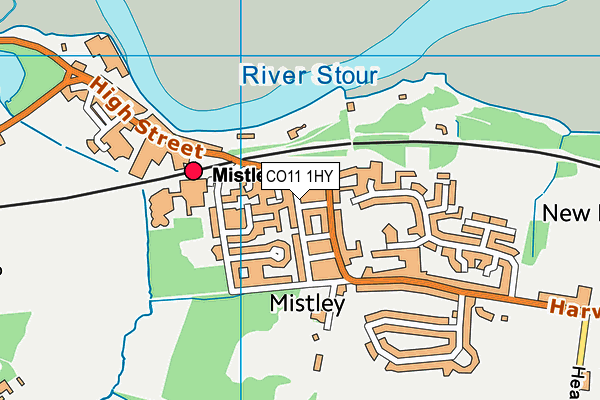 CO11 1HY map - OS VectorMap District (Ordnance Survey)