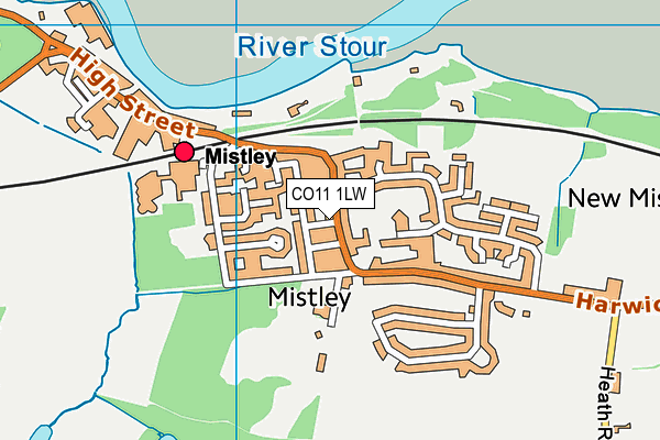 CO11 1LW map - OS VectorMap District (Ordnance Survey)