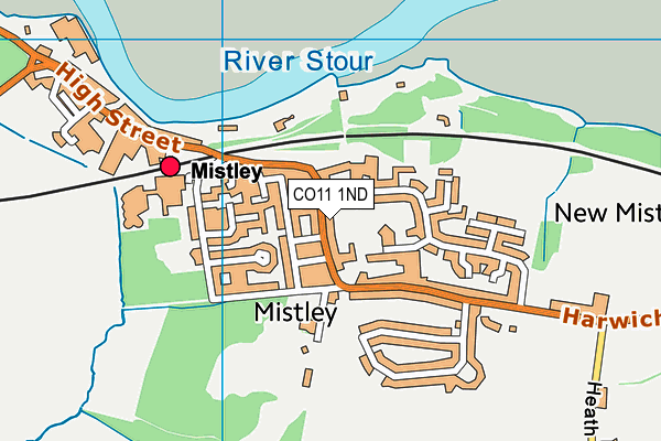 CO11 1ND map - OS VectorMap District (Ordnance Survey)