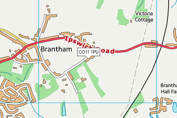 CO11 1PU map - OS VectorMap District (Ordnance Survey)