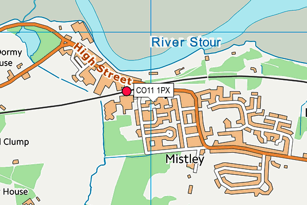 CO11 1PX map - OS VectorMap District (Ordnance Survey)