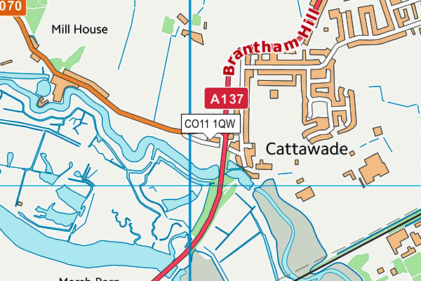 CO11 1QW map - OS VectorMap District (Ordnance Survey)