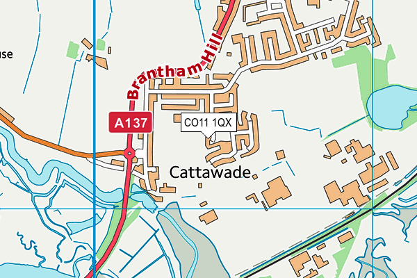 CO11 1QX map - OS VectorMap District (Ordnance Survey)