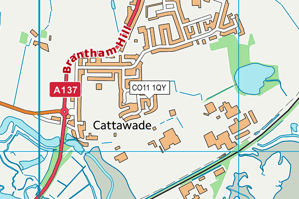 CO11 1QY map - OS VectorMap District (Ordnance Survey)