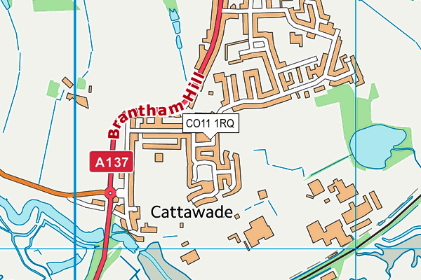 CO11 1RQ map - OS VectorMap District (Ordnance Survey)