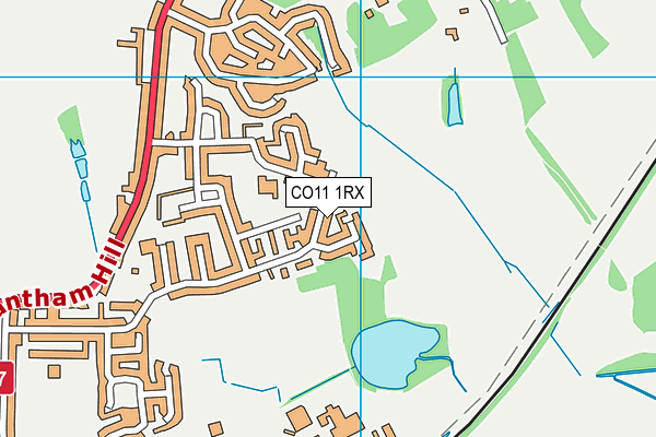 CO11 1RX map - OS VectorMap District (Ordnance Survey)
