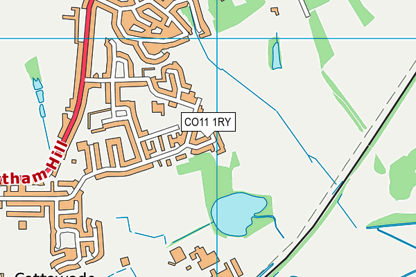 CO11 1RY map - OS VectorMap District (Ordnance Survey)