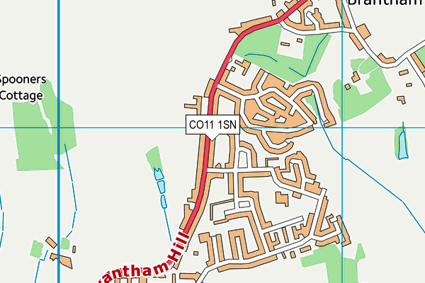 CO11 1SN map - OS VectorMap District (Ordnance Survey)