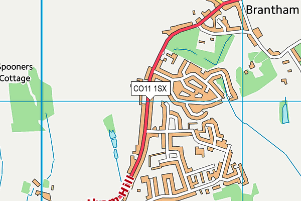 CO11 1SX map - OS VectorMap District (Ordnance Survey)