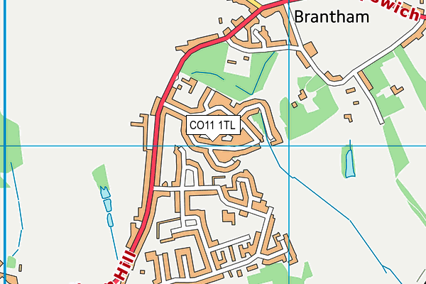 CO11 1TL map - OS VectorMap District (Ordnance Survey)