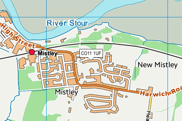 CO11 1UF map - OS VectorMap District (Ordnance Survey)