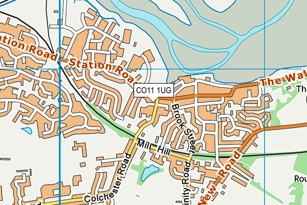 CO11 1UG map - OS VectorMap District (Ordnance Survey)