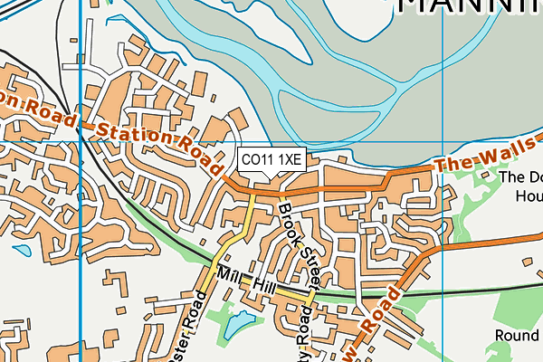 CO11 1XE map - OS VectorMap District (Ordnance Survey)