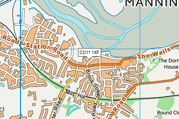 CO11 1XF map - OS VectorMap District (Ordnance Survey)