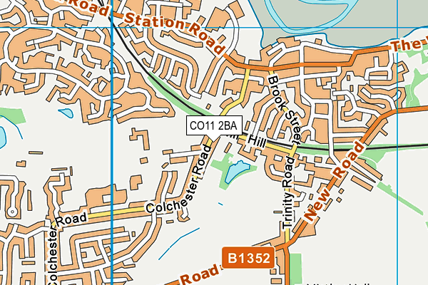 CO11 2BA map - OS VectorMap District (Ordnance Survey)
