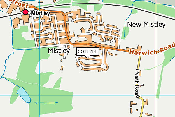 CO11 2DL map - OS VectorMap District (Ordnance Survey)