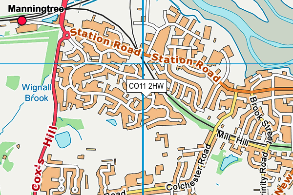 CO11 2HW map - OS VectorMap District (Ordnance Survey)