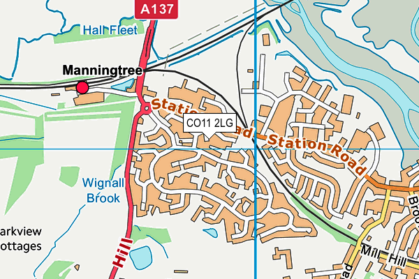 CO11 2LG map - OS VectorMap District (Ordnance Survey)