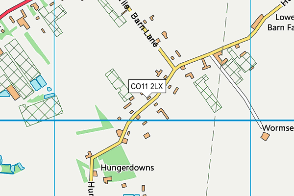 CO11 2LX map - OS VectorMap District (Ordnance Survey)