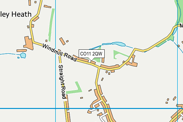 CO11 2QW map - OS VectorMap District (Ordnance Survey)