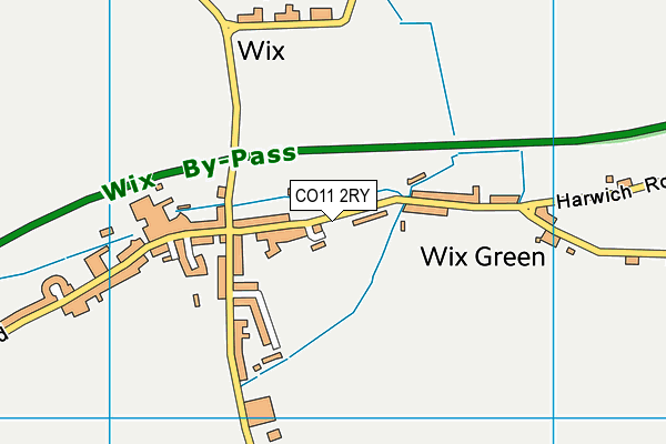 Wix Playing Field map (CO11 2RY) - OS VectorMap District (Ordnance Survey)
