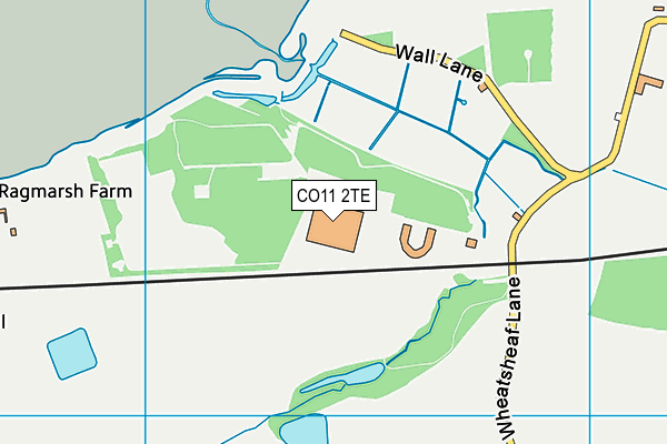 CO11 2TE map - OS VectorMap District (Ordnance Survey)