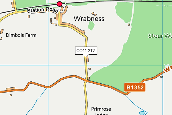 CO11 2TZ map - OS VectorMap District (Ordnance Survey)