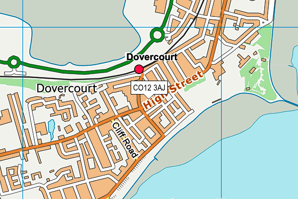 CO12 3AJ map - OS VectorMap District (Ordnance Survey)