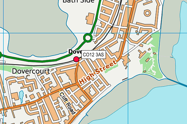 CO12 3AS map - OS VectorMap District (Ordnance Survey)