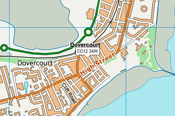 CO12 3AW map - OS VectorMap District (Ordnance Survey)