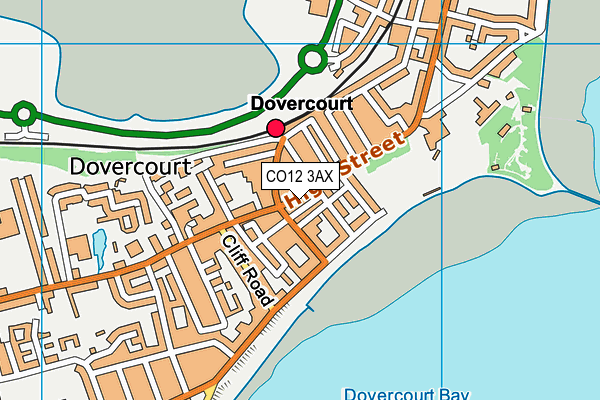 CO12 3AX map - OS VectorMap District (Ordnance Survey)