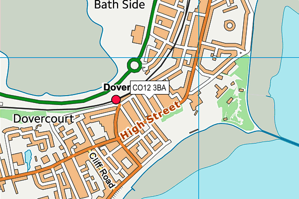 CO12 3BA map - OS VectorMap District (Ordnance Survey)