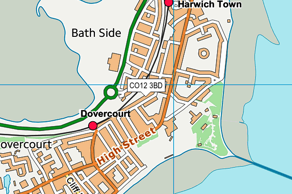 CO12 3BD map - OS VectorMap District (Ordnance Survey)