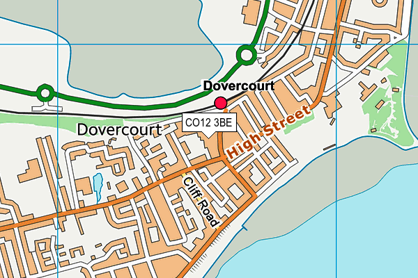 CO12 3BE map - OS VectorMap District (Ordnance Survey)