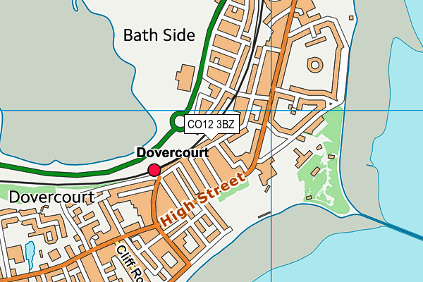 CO12 3BZ map - OS VectorMap District (Ordnance Survey)