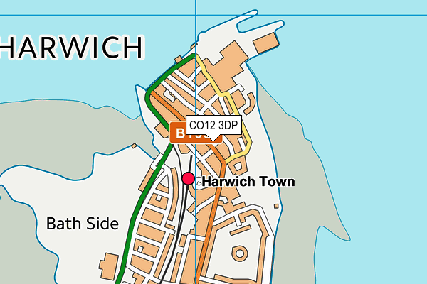 CO12 3DP map - OS VectorMap District (Ordnance Survey)