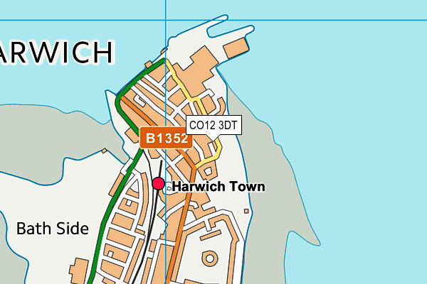 CO12 3DT map - OS VectorMap District (Ordnance Survey)