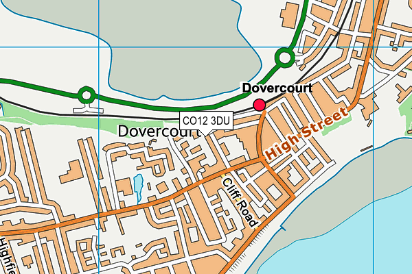 CO12 3DU map - OS VectorMap District (Ordnance Survey)