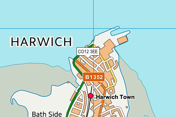 CO12 3EE map - OS VectorMap District (Ordnance Survey)