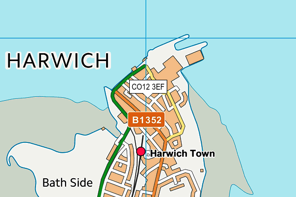 CO12 3EF map - OS VectorMap District (Ordnance Survey)