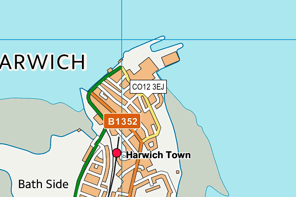 CO12 3EJ map - OS VectorMap District (Ordnance Survey)