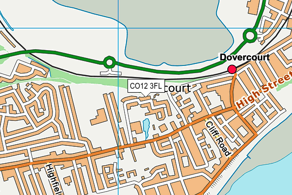 CO12 3FL map - OS VectorMap District (Ordnance Survey)