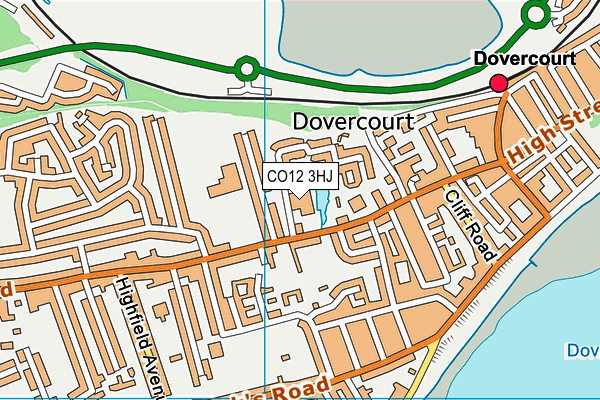 CO12 3HJ map - OS VectorMap District (Ordnance Survey)