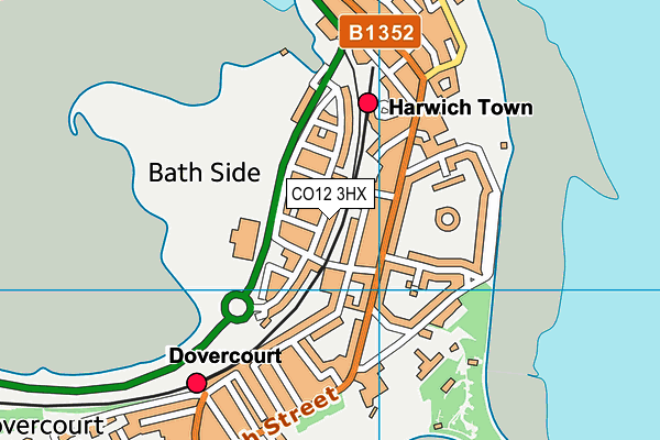 CO12 3HX map - OS VectorMap District (Ordnance Survey)